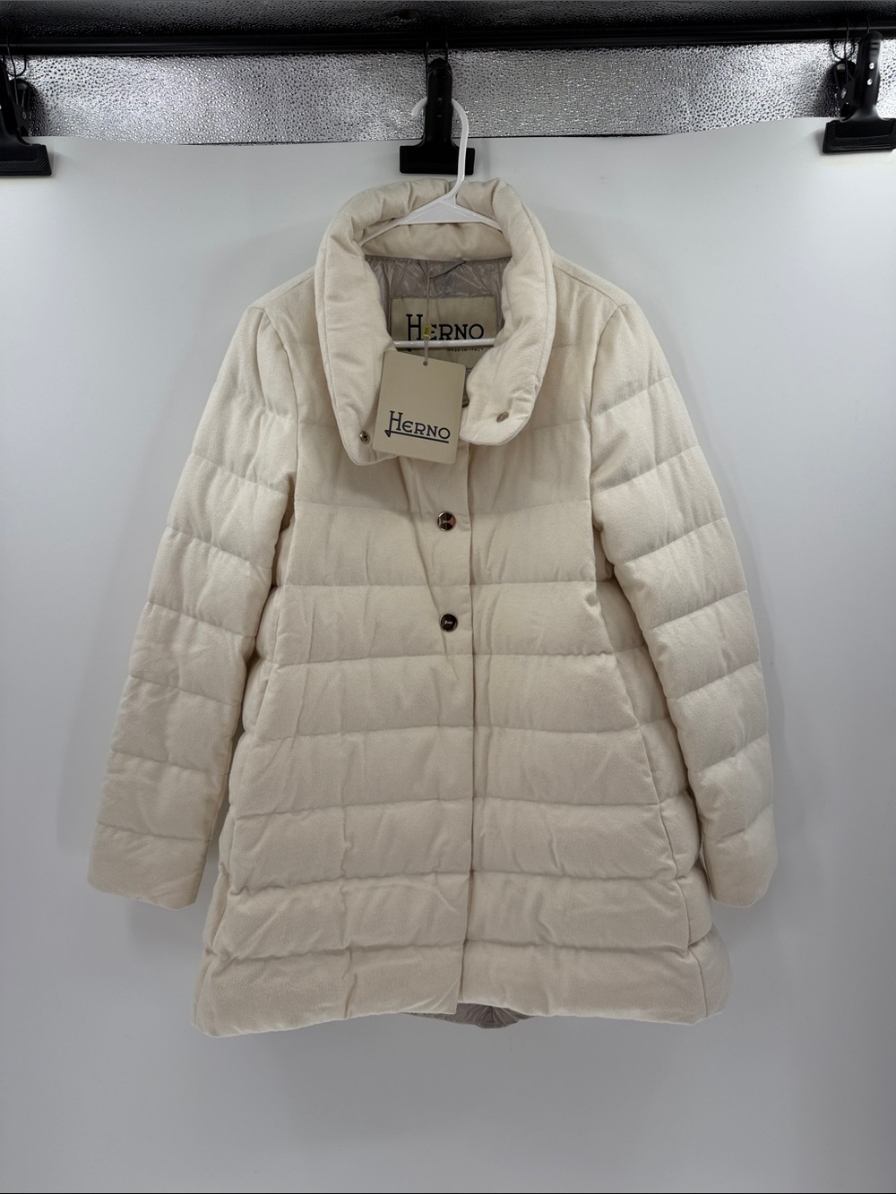 Herno Women's Piumino Donna Medio/Half Coat - Cream - 44 or US 8 - NWT